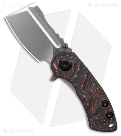 Kansept Knives Mini Korvid Liner Lock Knife Copper Carbon Fiber (1.5" Stonewash)